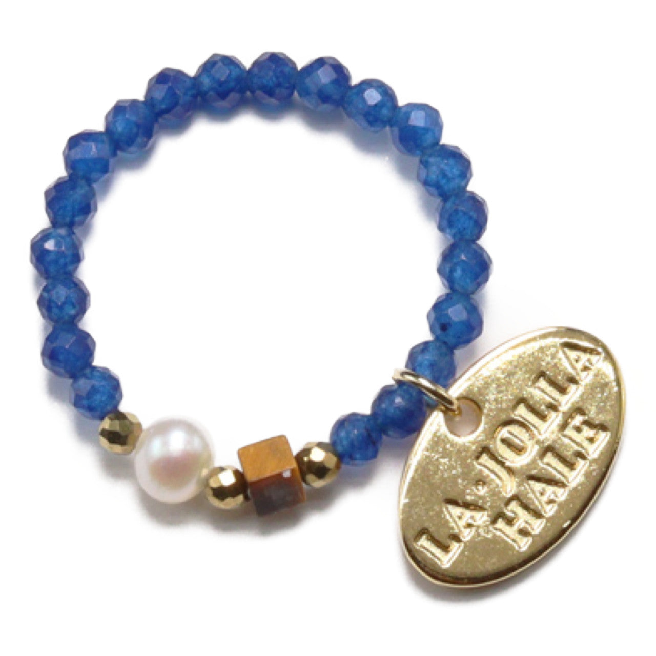 【Mermaid Teardrops】パール×タイガーアイ×クォーツァイト リング