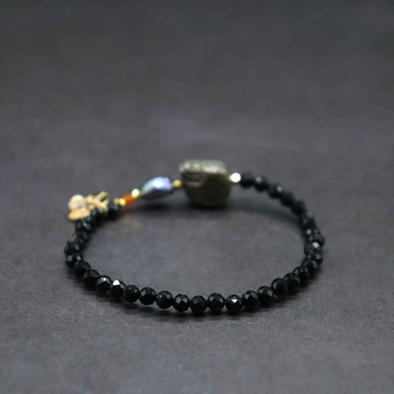 【2025 Halloween Limited Collection】パイライト×バロックパール×カーネリアン×オニキス ブレスレット