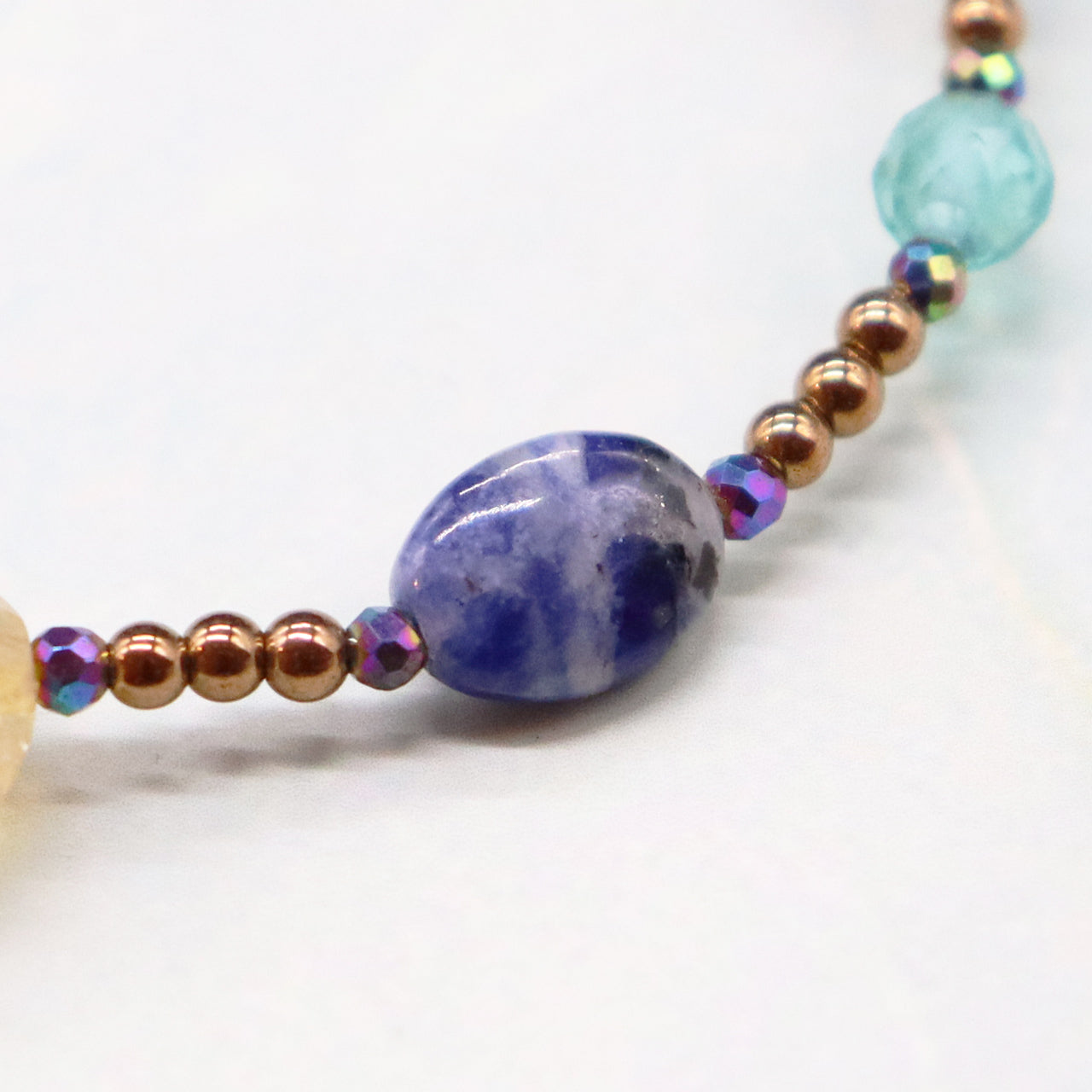 【Like a Honey Candy】三眼天珠×シトリン×アメトリン×ソーダライト× ブレスレット