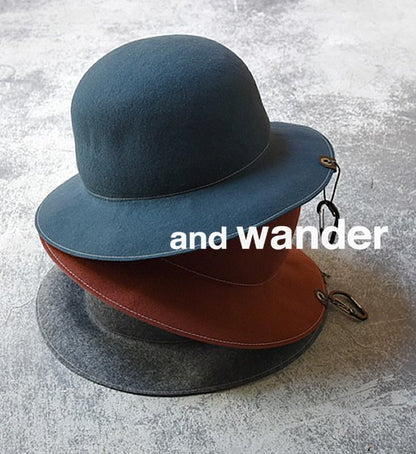 ★40%off【and wander】 アンドワンダー wool felt hat ”3Color”