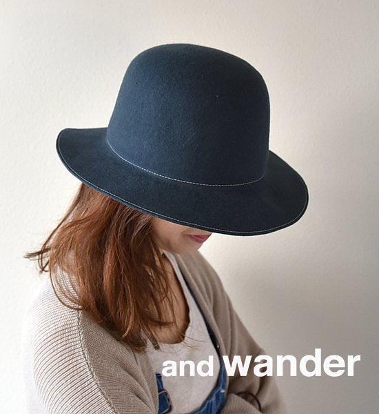 ★40%off【and wander】 アンドワンダー wool felt hat ”3Color”