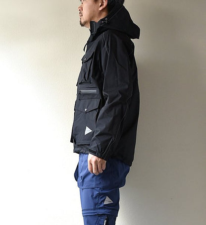 ★40%off【and wander】 アンドワンダー men's 3L rip stop jacket ”Black”