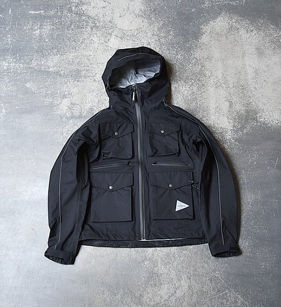 ★40%off【and wander】 アンドワンダー men's 3L rip stop jacket ”Black”