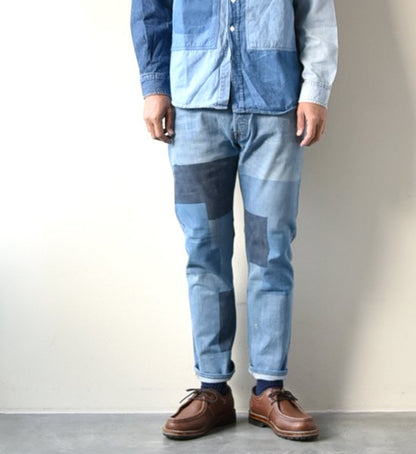 【yoused】 ユーズド Spray art denim Pants "Blue"