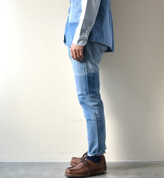 【yoused】 ユーズド Spray art denim Pants "Blue"