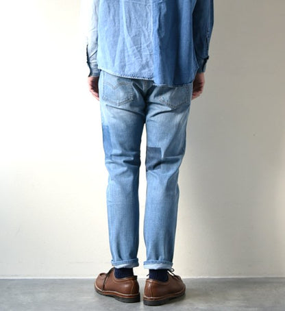 【yoused】 ユーズド Spray art denim Pants "Blue"