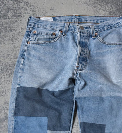 【yoused】 ユーズド Spray art denim Pants "Blue"