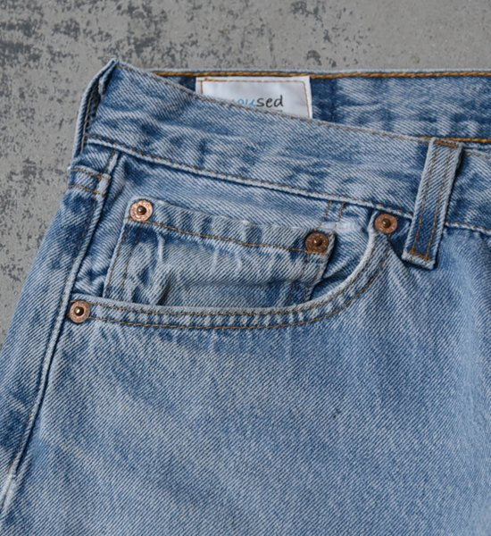 【yoused】 ユーズド Spray art denim Pants "Blue"