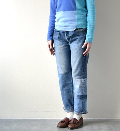 【yoused】ユーズド 4 pieces Patchwork Slim "Blue"