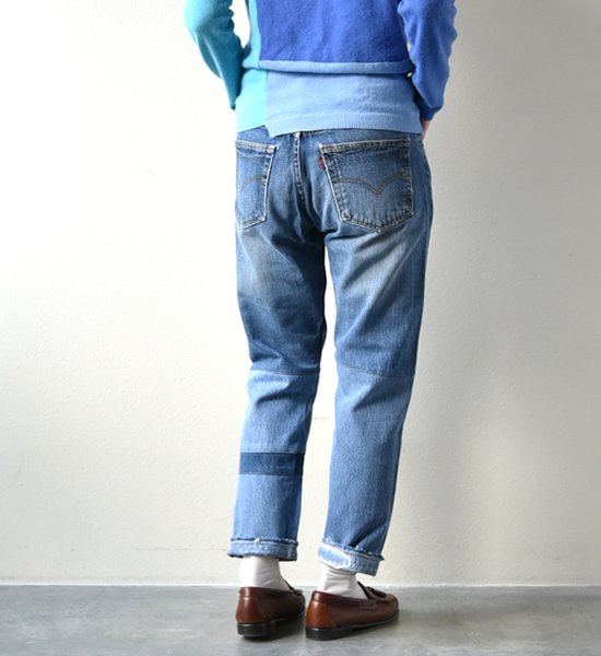 【yoused】ユーズド 4 pieces Patchwork Slim "Blue"