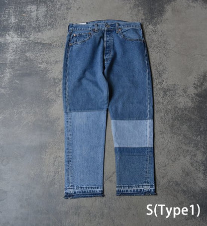 【yoused】ユーズド 4 pieces Patchwork Slim "Blue"