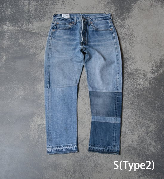 【yoused】ユーズド 4 pieces Patchwork Slim "Blue"