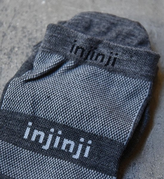 【injinji】インジンジ Run Lightweight No-Show nuwool "Gray" ※ネコポス可