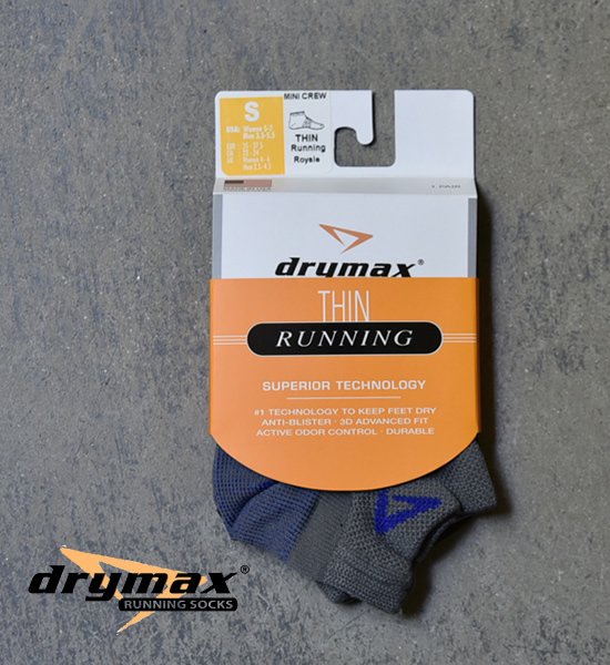 【drymax】ドライマックス Thin Running Mini Crew "Royal" ※ネコポス可