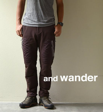 ★30%off【and wander】アンドワンダー men's stretch shell pants "Brown"