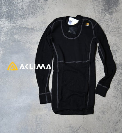 【ACLIMA】アクリマ women's Wool Net Crew Neck "Jet Black"