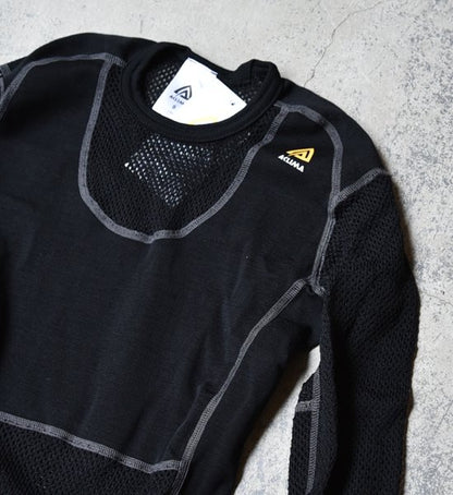 【ACLIMA】アクリマ women's Wool Net Crew Neck "Jet Black"