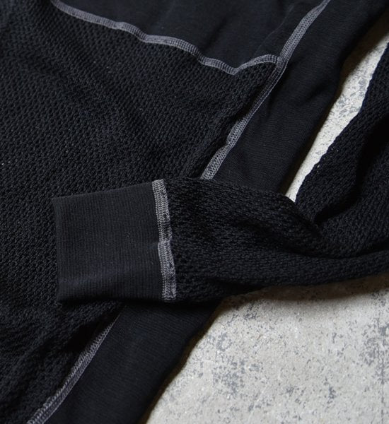 【ACLIMA】アクリマ women's Wool Net Crew Neck "Jet Black"