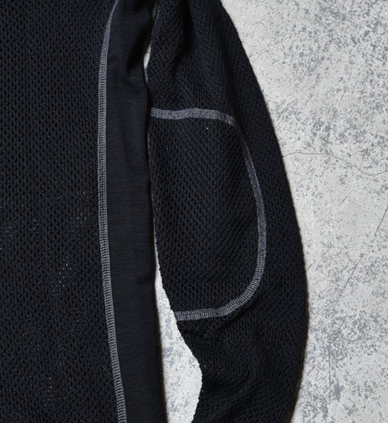 【ACLIMA】アクリマ women's Wool Net Crew Neck "Jet Black"