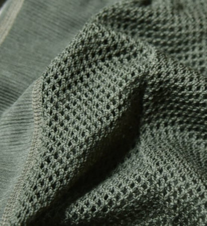 【ACLIMA】アクリマ men's Wool Net Crew Neck "Olive Night"