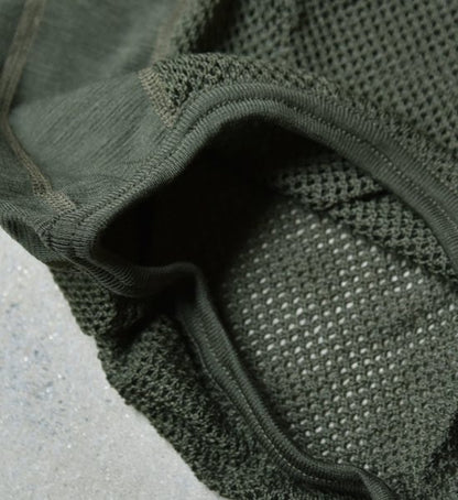 【ACLIMA】アクリマ men's Wool Net Crew Neck "Olive Night"