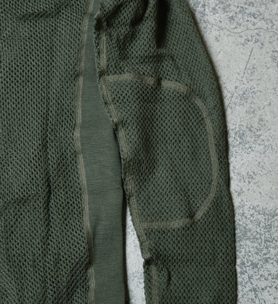 【ACLIMA】アクリマ men's Wool Net Crew Neck "Olive Night"