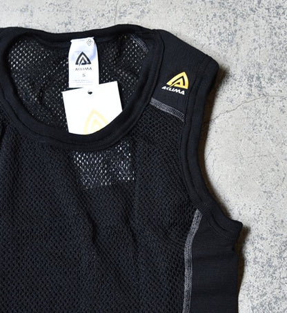 【ACLIMA】アクリマ men's Wool Net Singlet "Black"