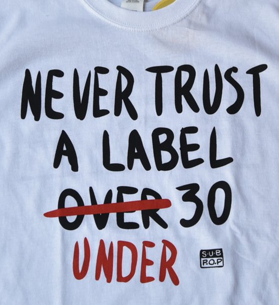 【SUB POP】サブポップ S/S Print Tee (NEVER TRUST) "White" ※ネコポス可