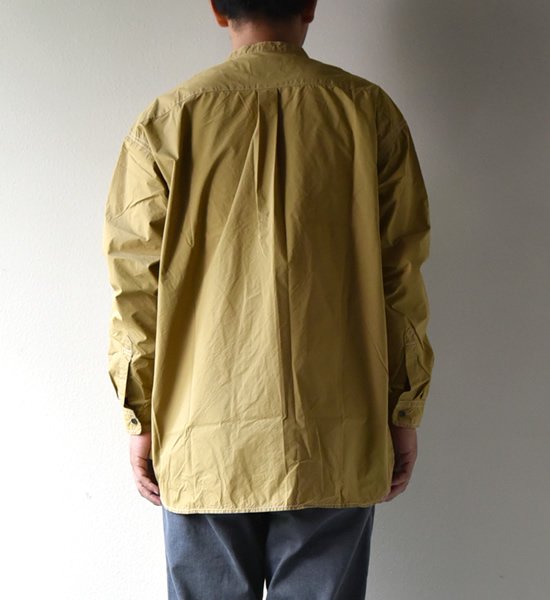 ★30%off 【and wander】アンドワンダー men's CORDURA typewriter band collar shirt "2Color”