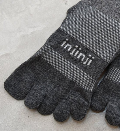 【injinji】インジンジ Outdoor Midweight Crew NuWool "Charcoal" ※ネコポス可