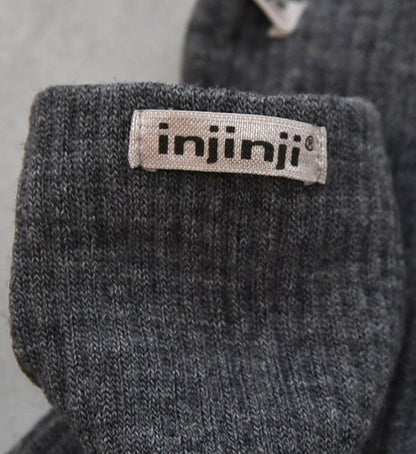 【injinji】インジンジ Outdoor Midweight Crew NuWool "Charcoal" ※ネコポス可