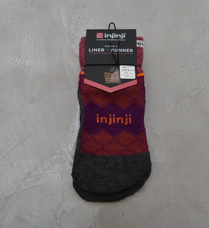 【injinji】インジンジ women's Liner＋Runner Mini Crew "Cranberry" ※ネコポス可