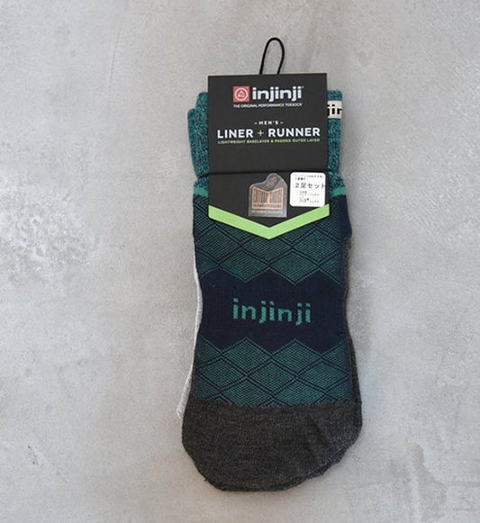 【injinji】インジンジ Liner＋Runner Mini Crew "エバーグレード" ※ネコポス可