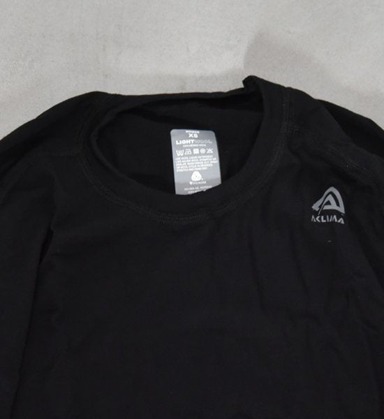 【ACLIMA】アクリマ women's Light Wool Crew Neck "Jet Black"