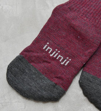 【injinji】インジンジ women's Liner＋Hiker Crew "Maroon"