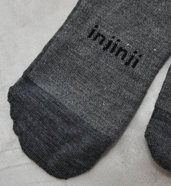 【injinji】インジンジ men's Liner＋Hiker Crew "Charcoal"