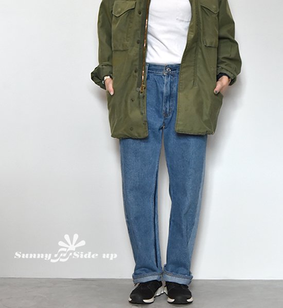 【Sunny side up】サニーサイドアップ unisex Remake 2 For 1 Denim Pants "Blue"