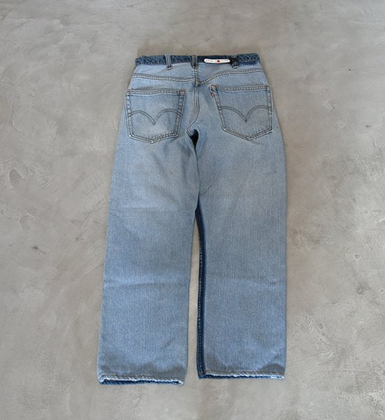 【Sunny side up】サニーサイドアップ unisex Remake 2 For 1 Denim Pants "Blue"