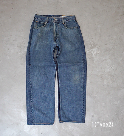 【Sunny side up】サニーサイドアップ unisex Remake 2 For 1 Denim Pants "Blue"