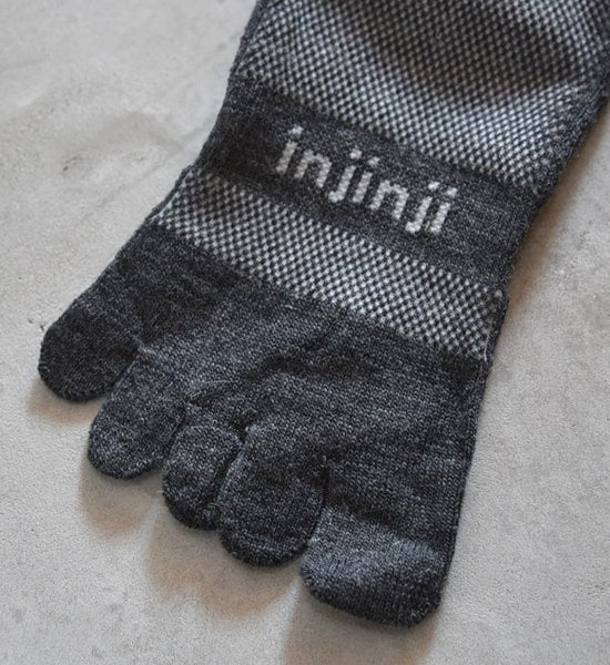 【injinji】インジンジ Outdoor Midweight Mini Crew NuWool "Charcoal" ※ネコポス可