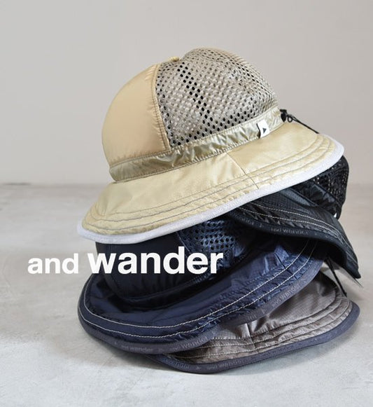 ★30%off 【and wander】アンドワンダー mesh hat "4Color"