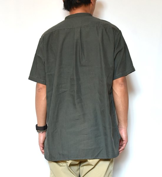 ★30%off 【and wander】アンドワンダー men's dry linen short sleeve shirt "2Color"