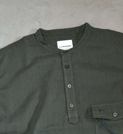 ★30%off 【and wander】アンドワンダー men's dry linen short sleeve shirt "2Color"