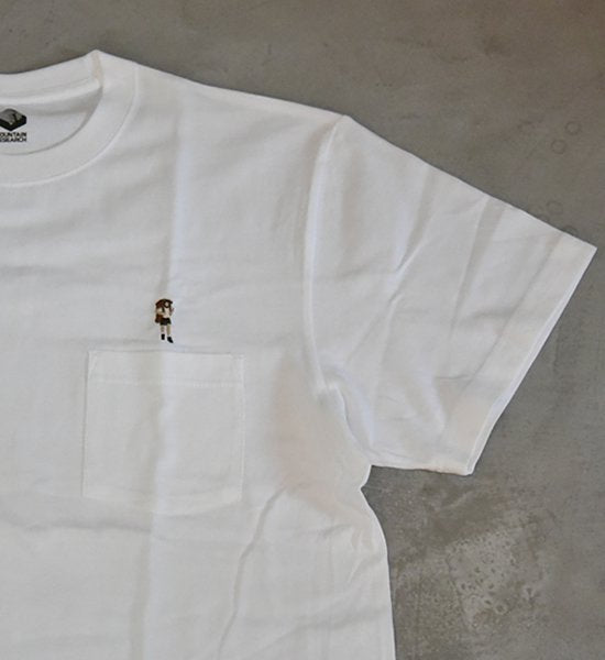 ★30%off 【Mountain Research】マウンテンリサーチ Mountain man(s) PKT. Tee "White"