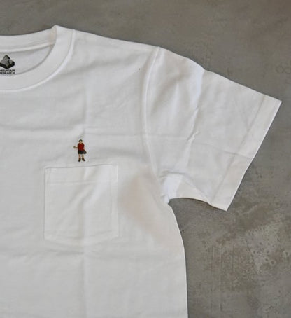 ★30%off 【Mountain Research】マウンテンリサーチ Mountain man(s) PKT. Tee "White"