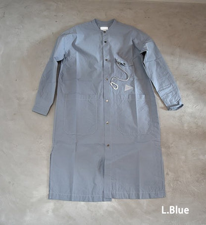 ★30%off 【and wander】アンドワンダー women's CORDURA typewriter long shirt "4Color"