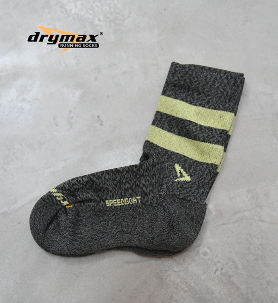 【drymax】ドライマックス LiteTrail Running Speed Goat Crew "Graphite×Lime" ※ネコポス可