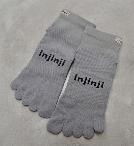 【injinji】インジンジ Run Original Weight Mini-Crew "Gray" ※ネコポス可