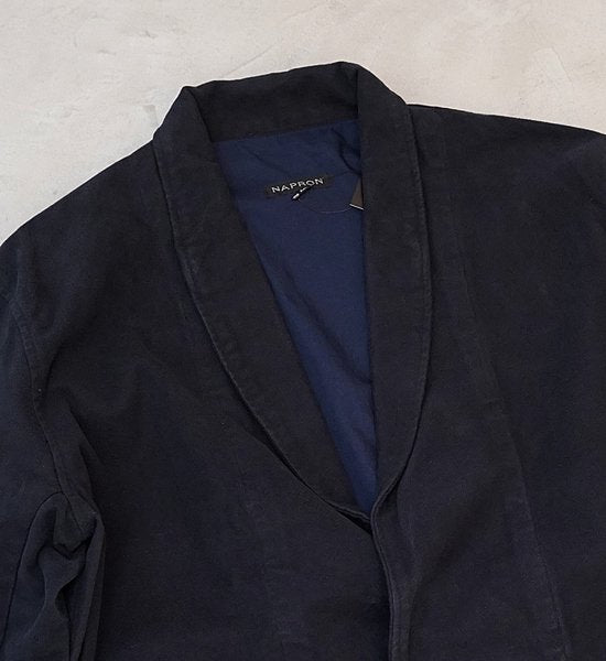 ★30%off【NAPRON】ナプロン Shawl Collar Coat ”Navy"