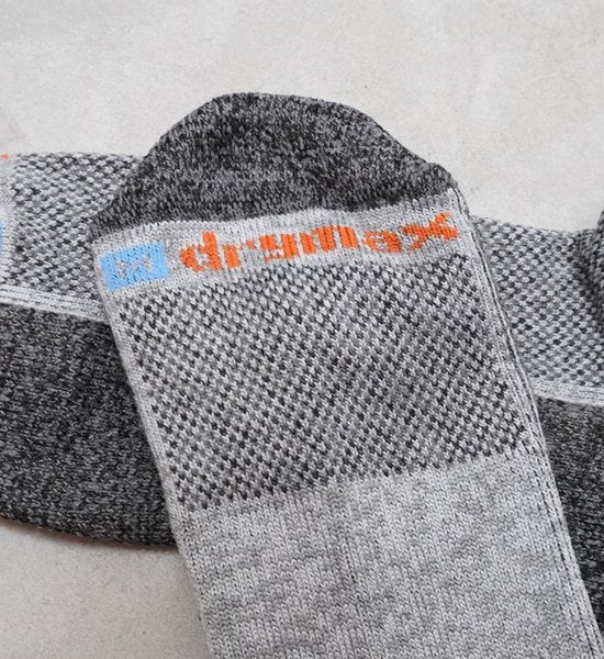 【drymax】ドライマックス Extra Protection Running Mini Crew "Heathered Gray×Graphite×Orange" ※ネコポス可